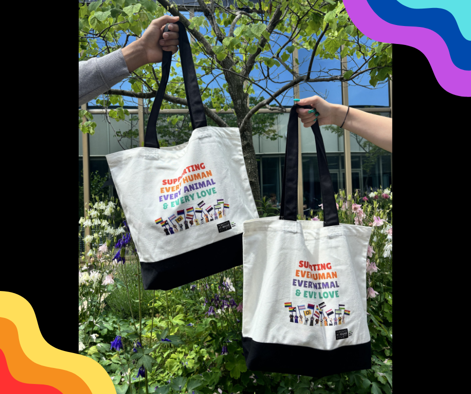Pride Tote – Flags & Paws (white)