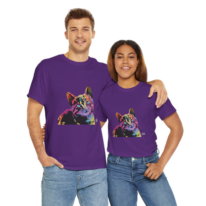 Unisex Cotton Tee - Abstract Cat