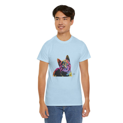 Unisex Cotton Tee - Abstract Cat