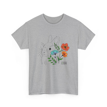 Unisex Cotton Tee - Floral Rabbit