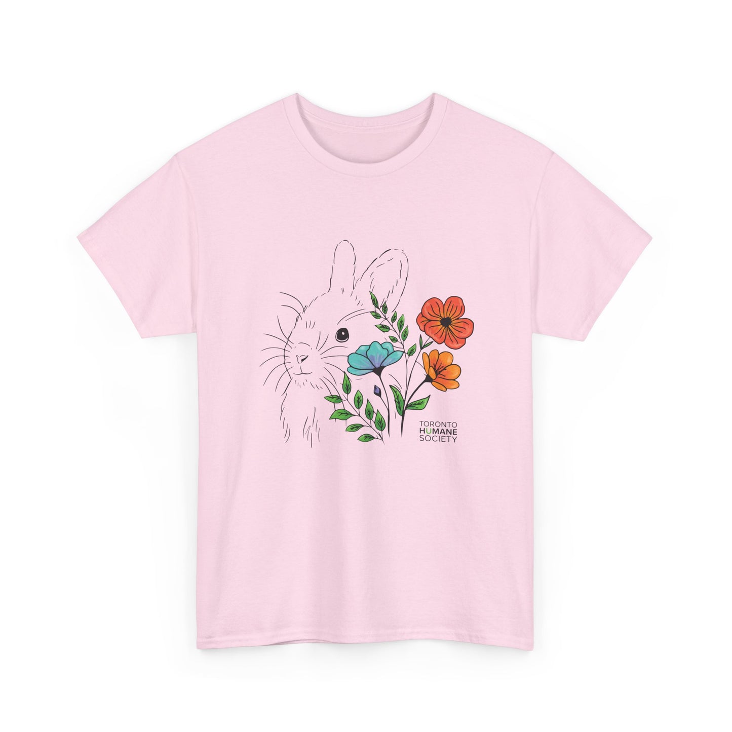 Unisex Cotton Tee - Floral Rabbit