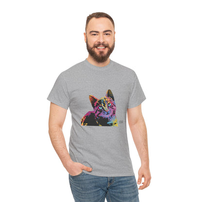 Unisex Cotton Tee - Abstract Cat