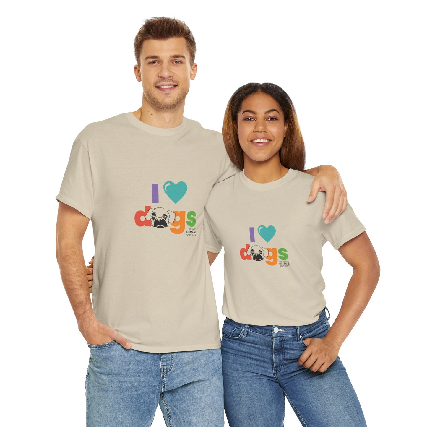 Unisex Cotton Tee - I Love Dogs