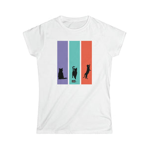 Women's Softstyle Tee - Cat Silhouettes