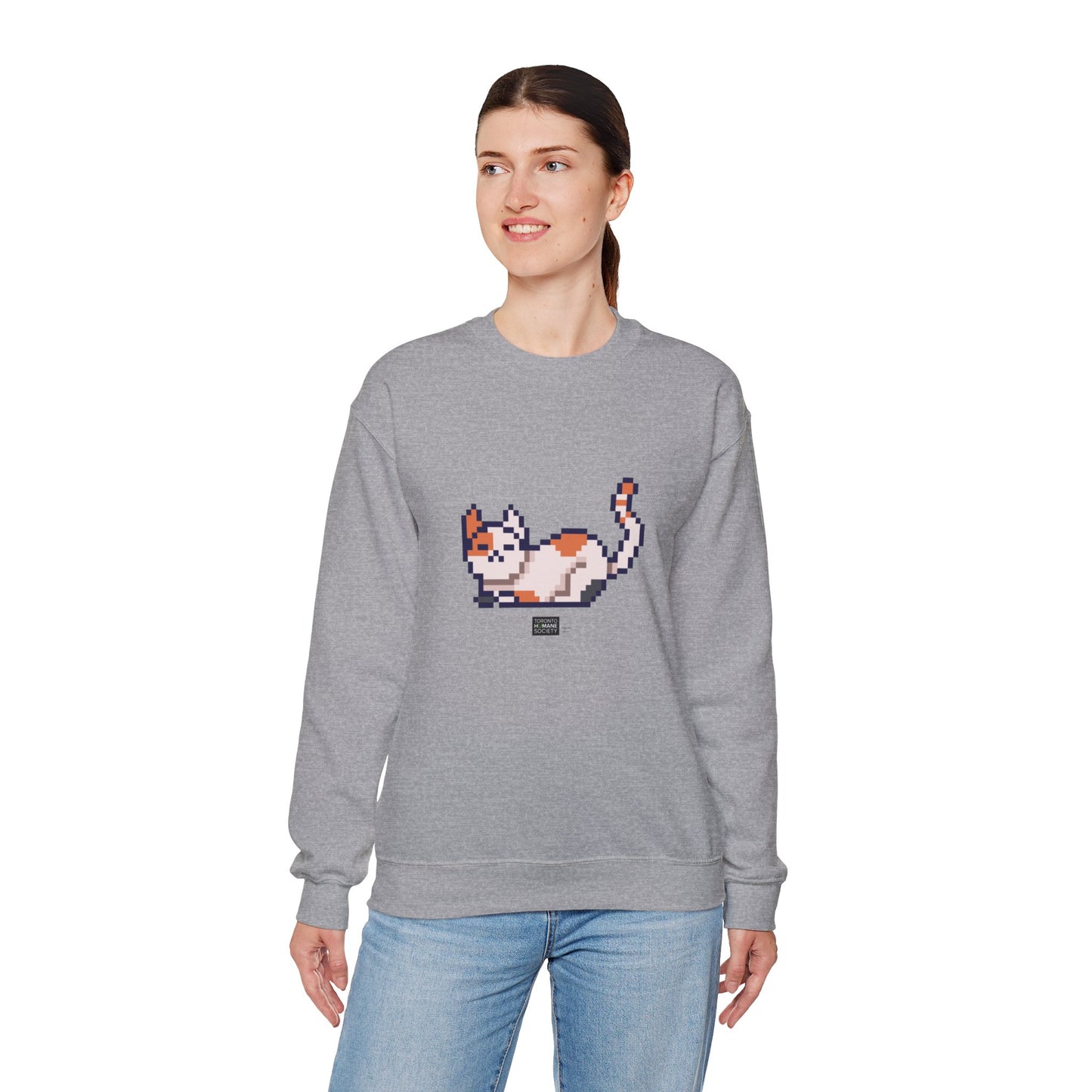 Unisex Crewneck Sweatshirt - Pixelated Cat