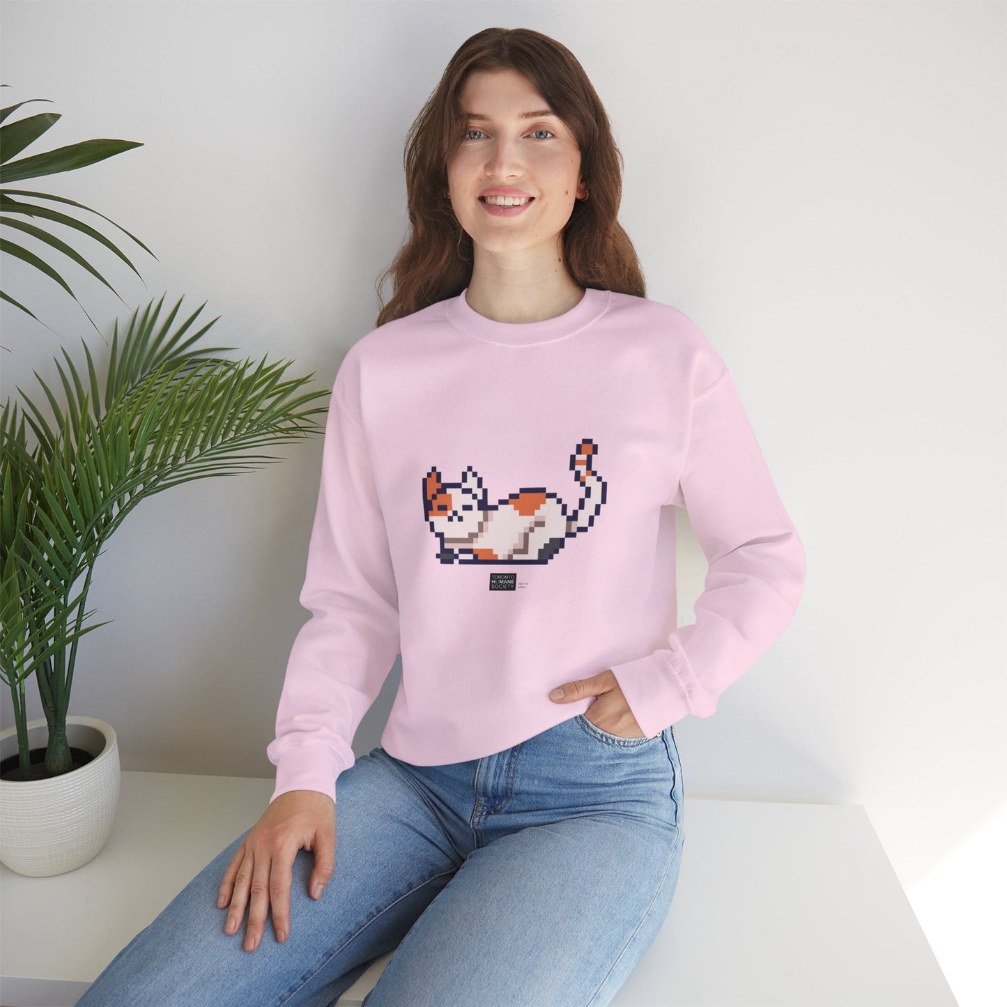 Unisex Crewneck Sweatshirt - Pixelated Cat