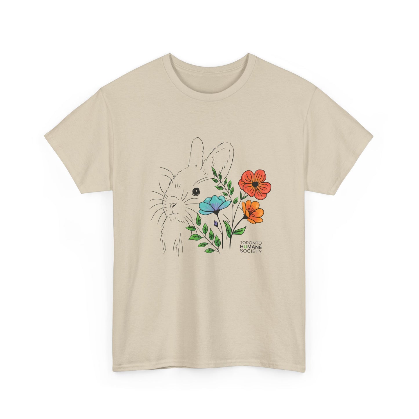 Unisex Cotton Tee - Floral Rabbit