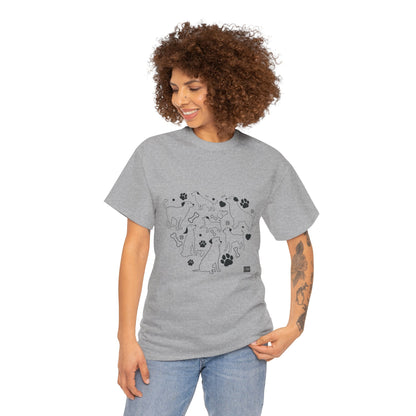 Unisex Cotton Tee - Dog Heart