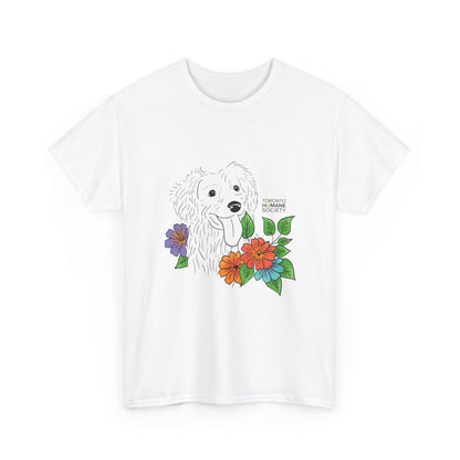 Unisex Cotton Tee - Floral Dog