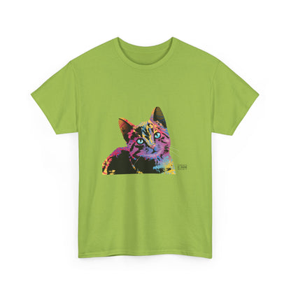 Unisex Cotton Tee - Abstract Cat