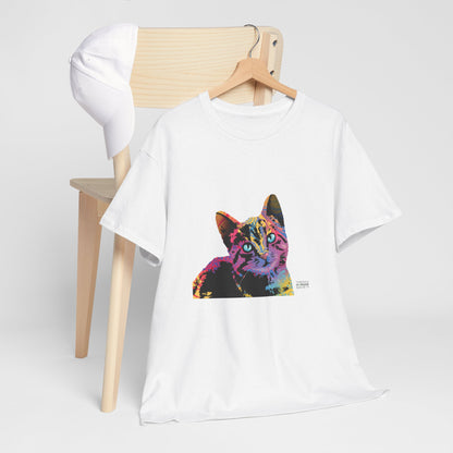 Unisex Cotton Tee - Abstract Cat