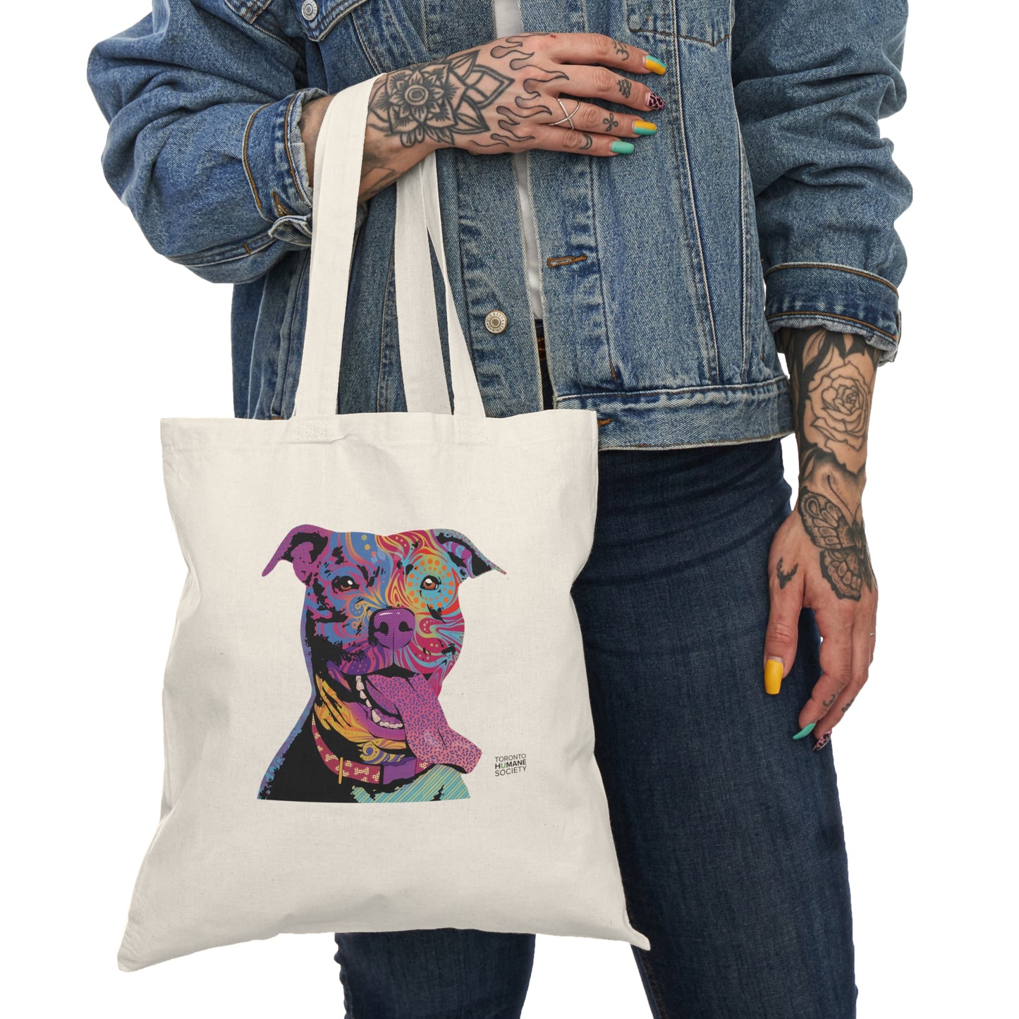 Natural Tote Bag - Abstract Dog