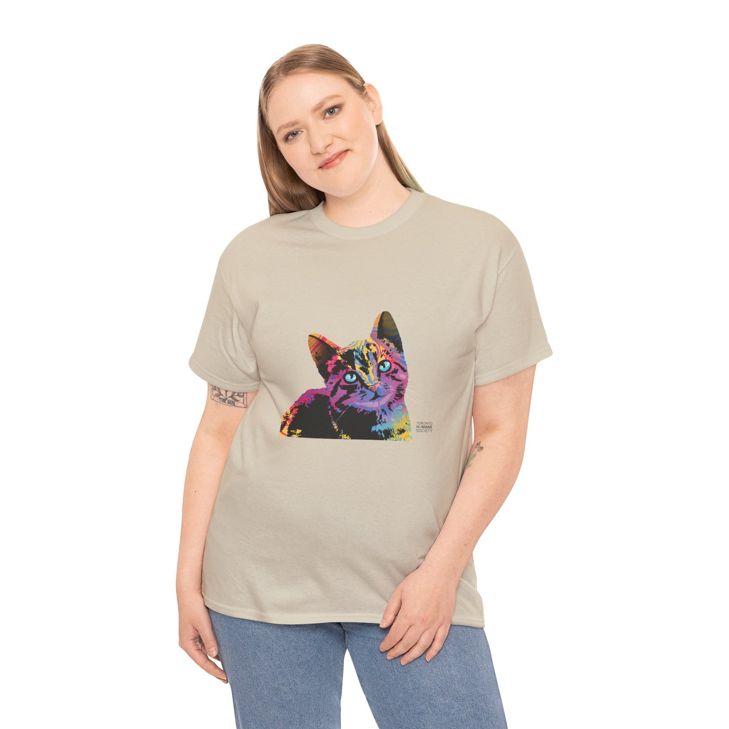 Unisex Cotton Tee - Abstract Cat