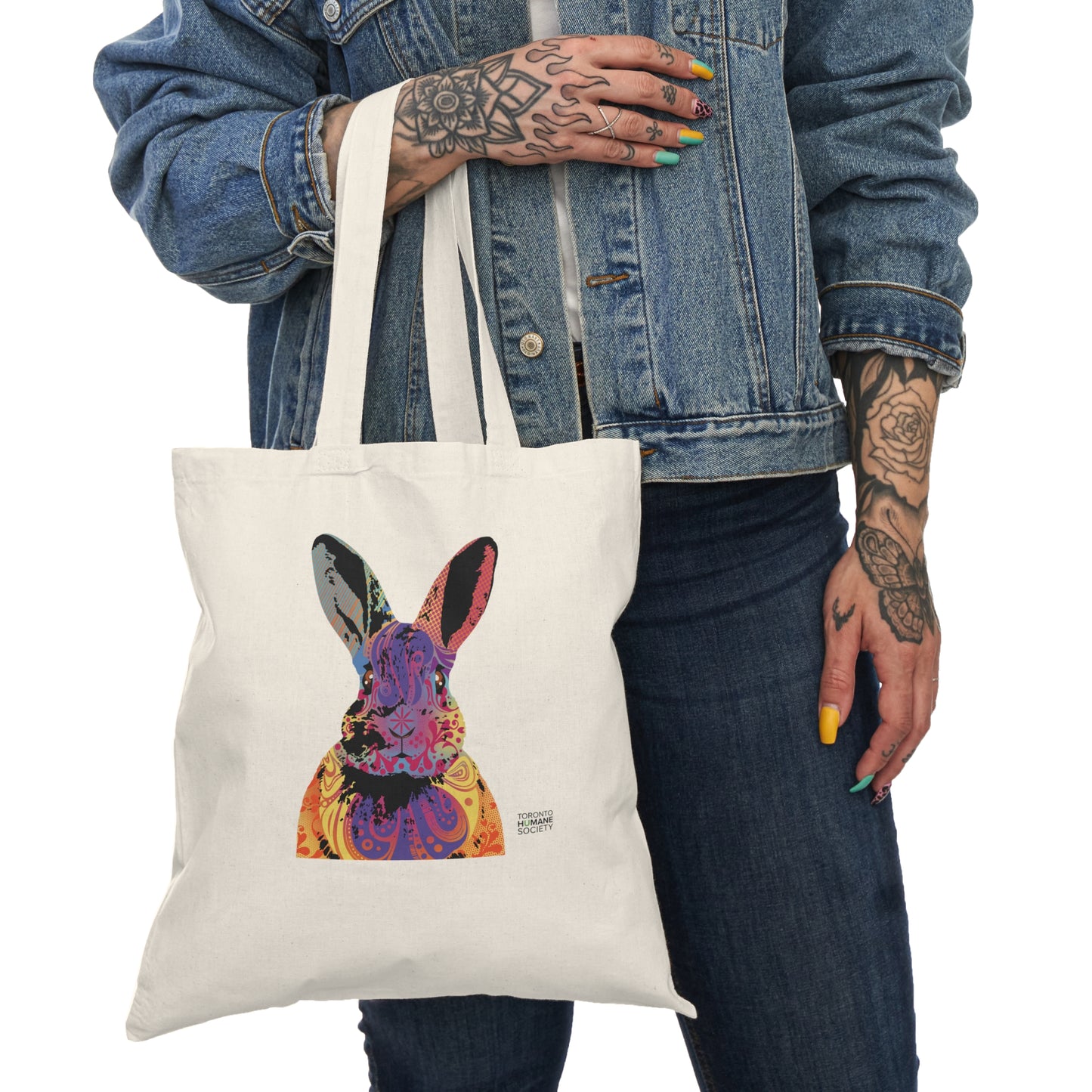 Natural Tote Bag - Abstract Rabbit