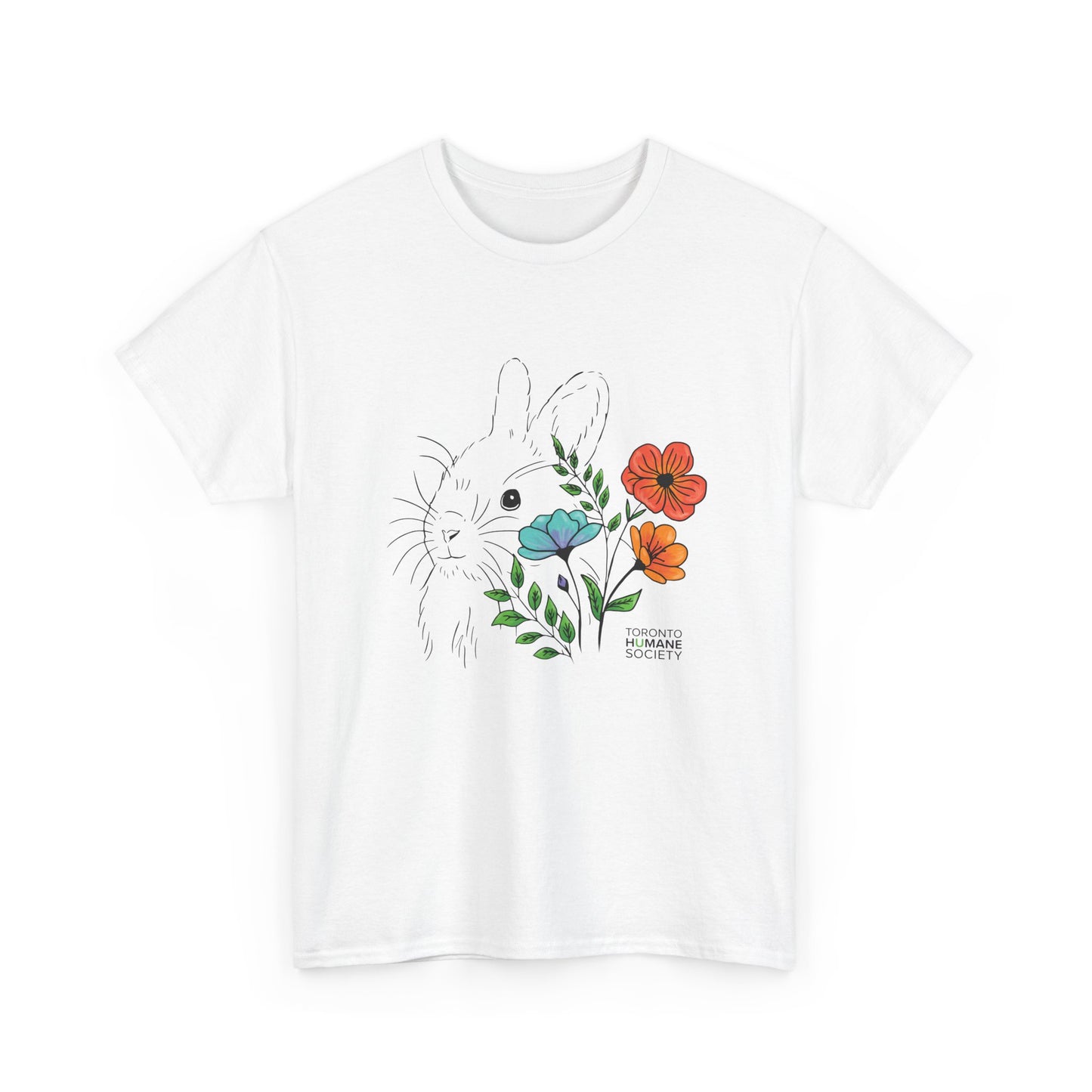 Unisex Cotton Tee - Floral Rabbit