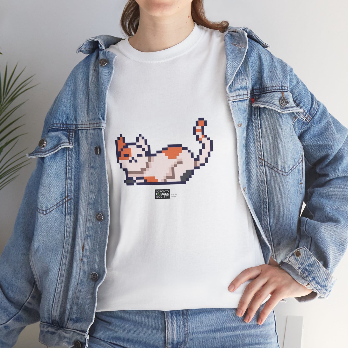 Unisex Cotton Tee - Pixelated Cat