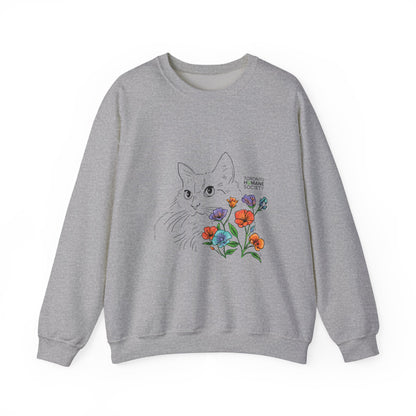 Sweatshirt - Floral Cat
