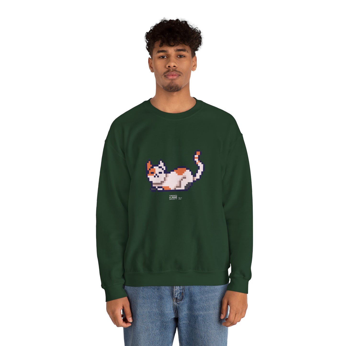 Unisex Crewneck Sweatshirt - Pixelated Cat