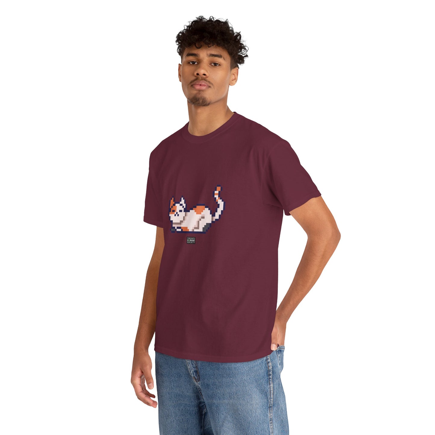 Unisex Cotton Tee - Pixelated Cat