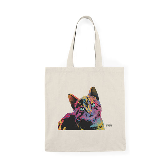 Natural Tote Bag - Abstract Cat