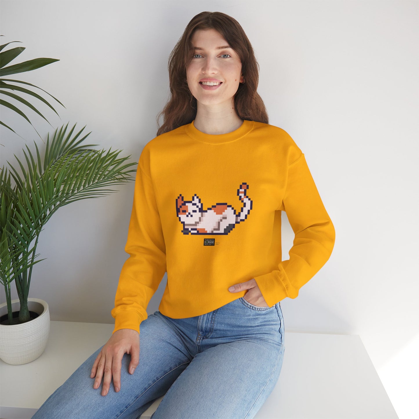 Unisex Crewneck Sweatshirt - Pixelated Cat