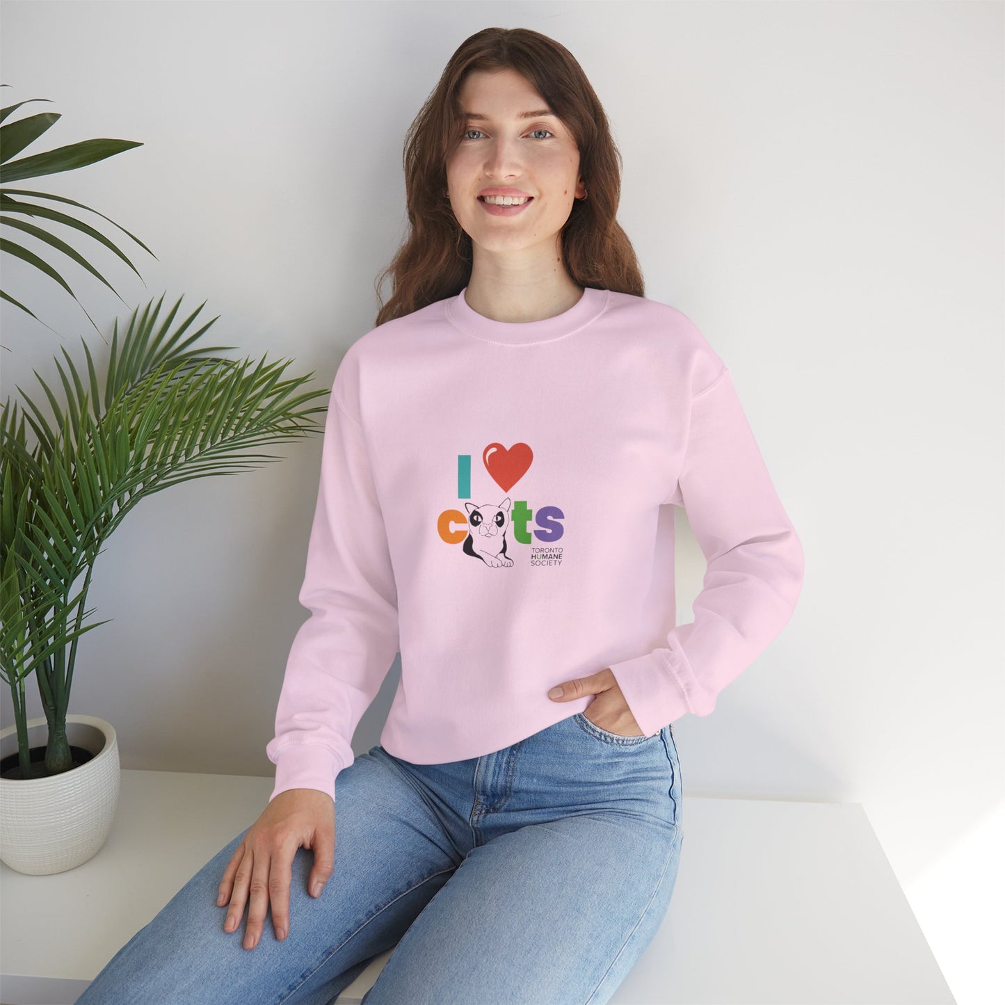 Unisex Crewneck Sweatshirt - I Love Cat