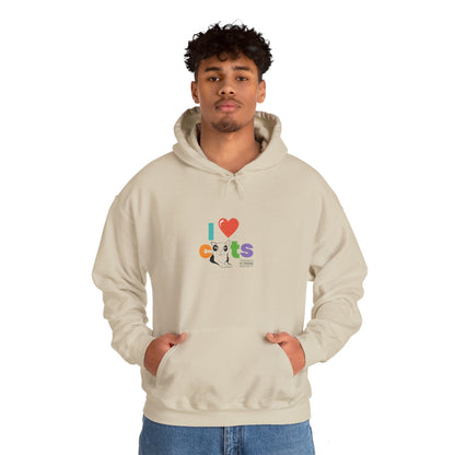 Unisex Hooded Sweatshirt - I Love Cats