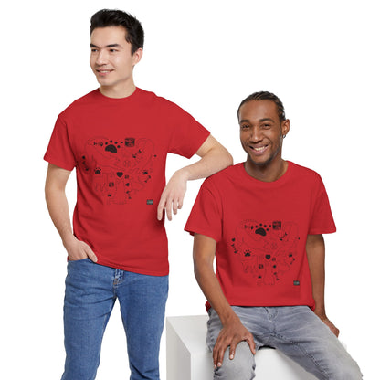 Unisex Cotton Tee - Cat Heart