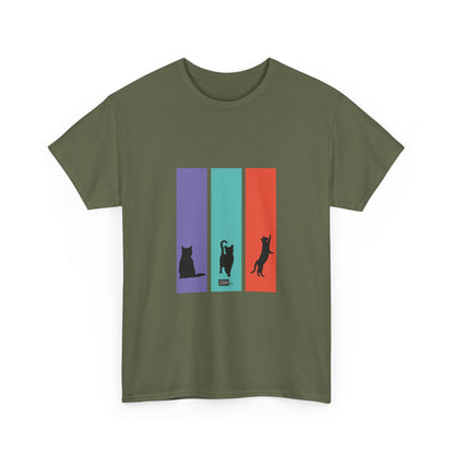 Unisex Cotton Tee - Cat Silhouettes