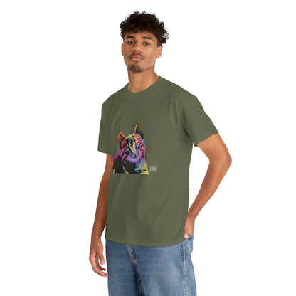 Unisex Cotton Tee - Abstract Cat