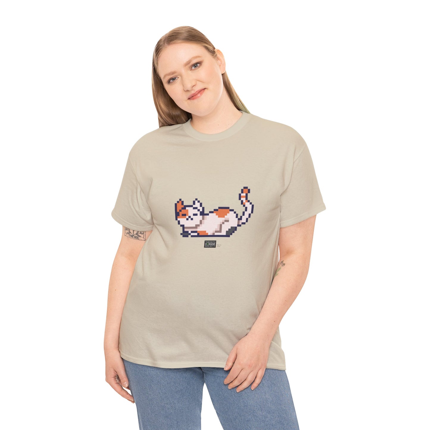 Unisex Cotton Tee - Pixelated Cat