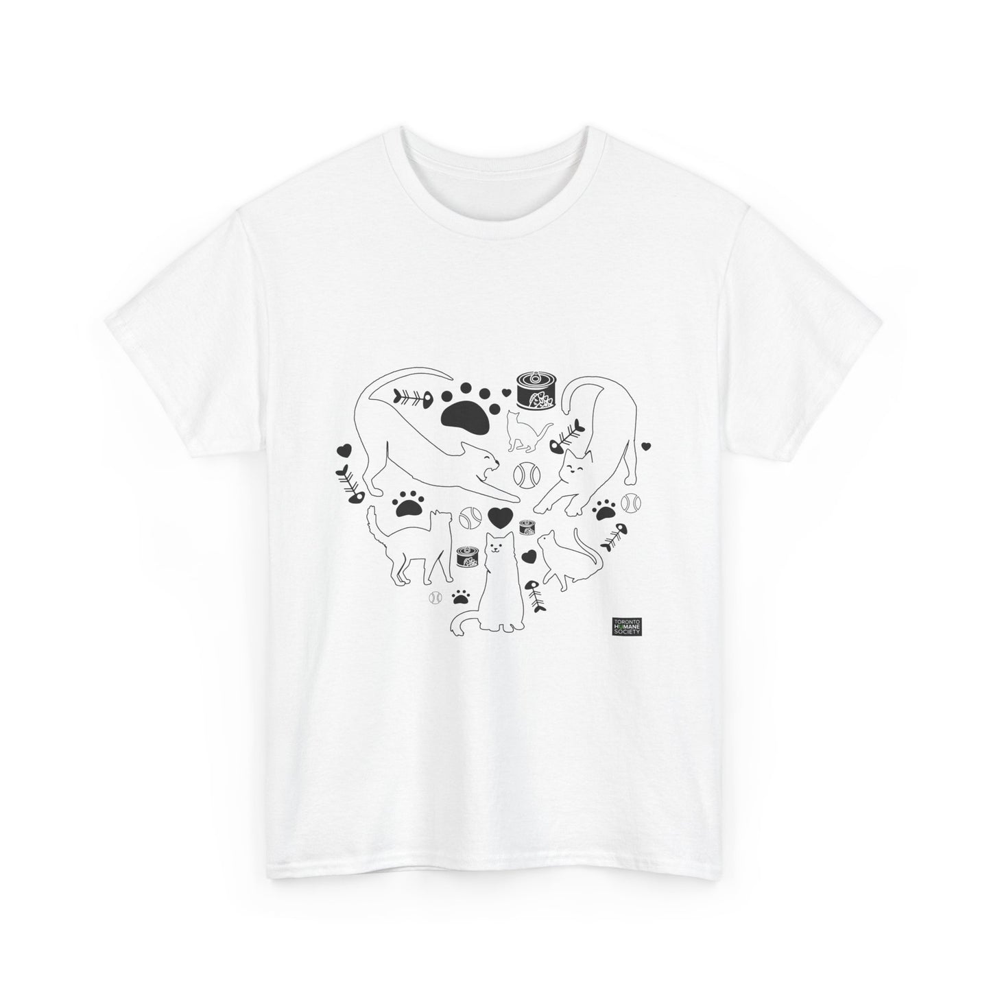 Unisex Cotton Tee - Cat Heart