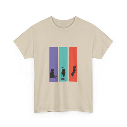 Unisex Cotton Tee - Cat Silhouettes