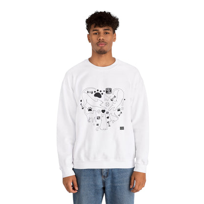 Unisex Crewneck Sweatshirt - Cat Heart