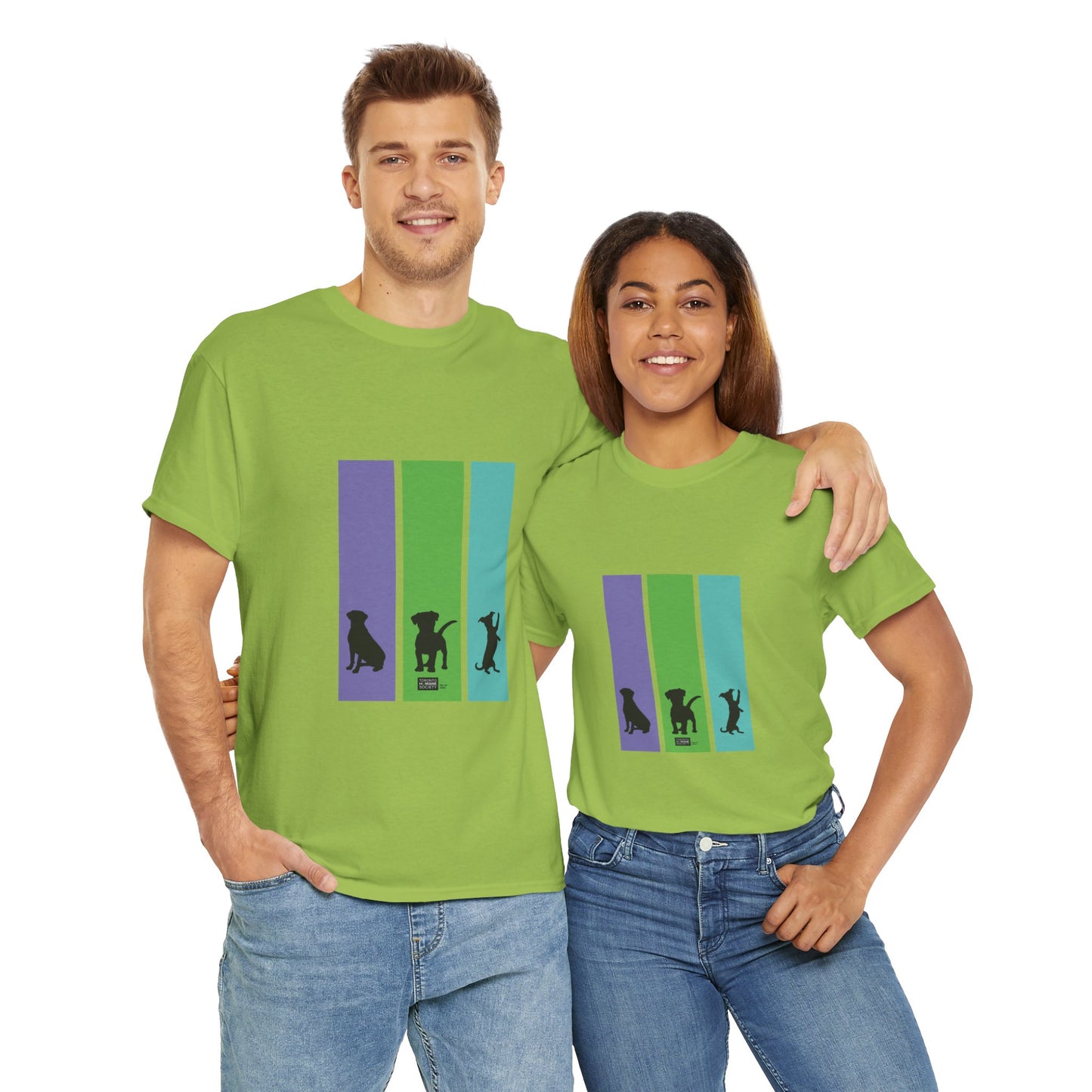 Unisex Cotton Tee - Dog Silhouettes