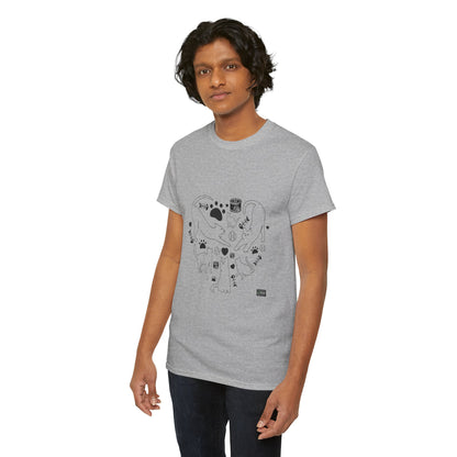 Unisex Cotton Tee - Cat Heart