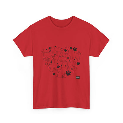 Unisex Cotton Tee - Dog Heart