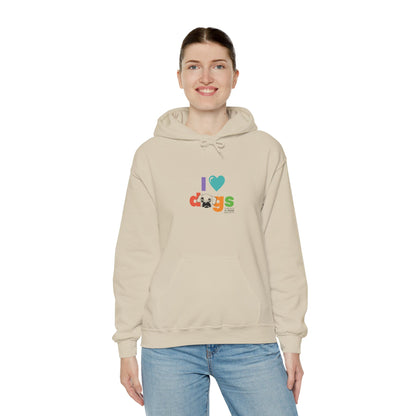 Unisex Hooded Sweatshirt - I Love Dogs