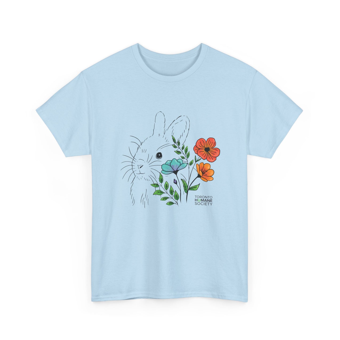Unisex Cotton Tee - Floral Rabbit
