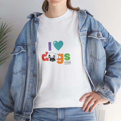 Unisex Cotton Tee - I Love Dogs