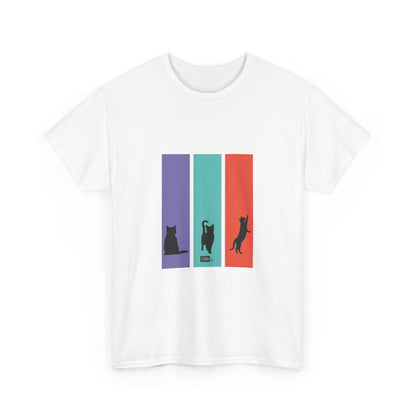 Unisex Cotton Tee - Cat Silhouettes