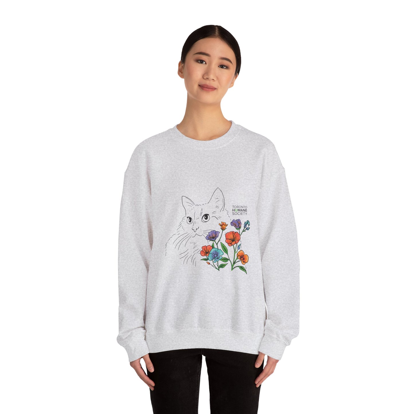 Sweatshirt - Floral Cat