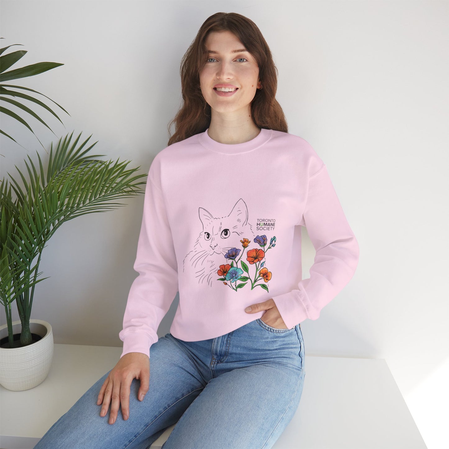 Sweatshirt - Floral Cat