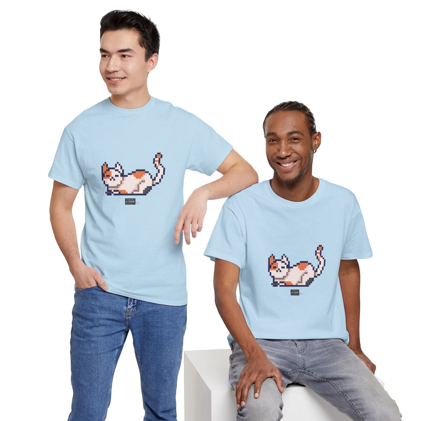 Unisex Cotton Tee - Pixelated Cat