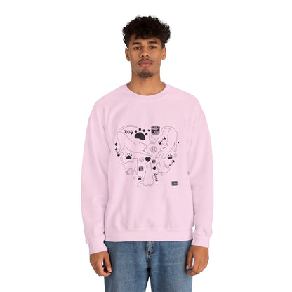 Unisex Crewneck Sweatshirt - Cat Heart