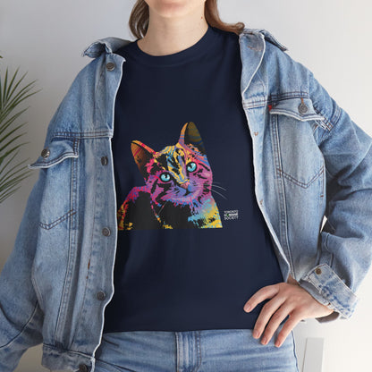 Unisex Cotton Tee - Abstract Cat