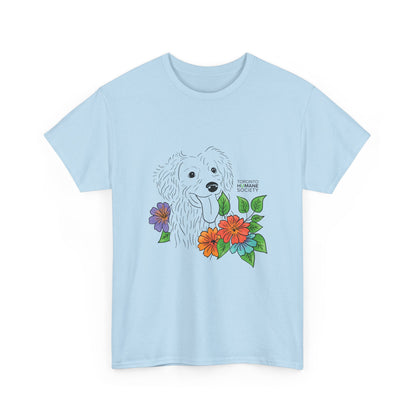 Unisex Cotton Tee - Floral Dog