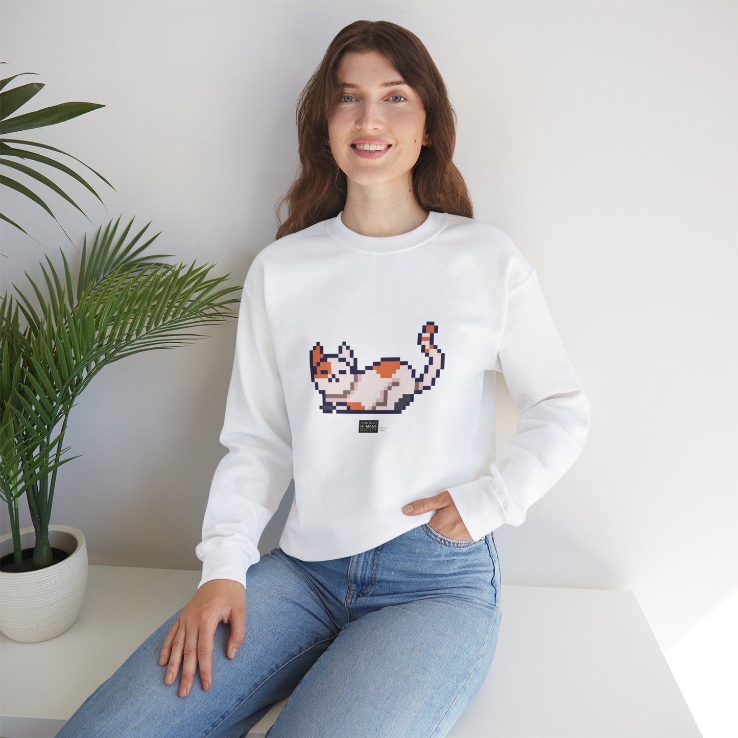 Unisex Crewneck Sweatshirt - Pixelated Cat