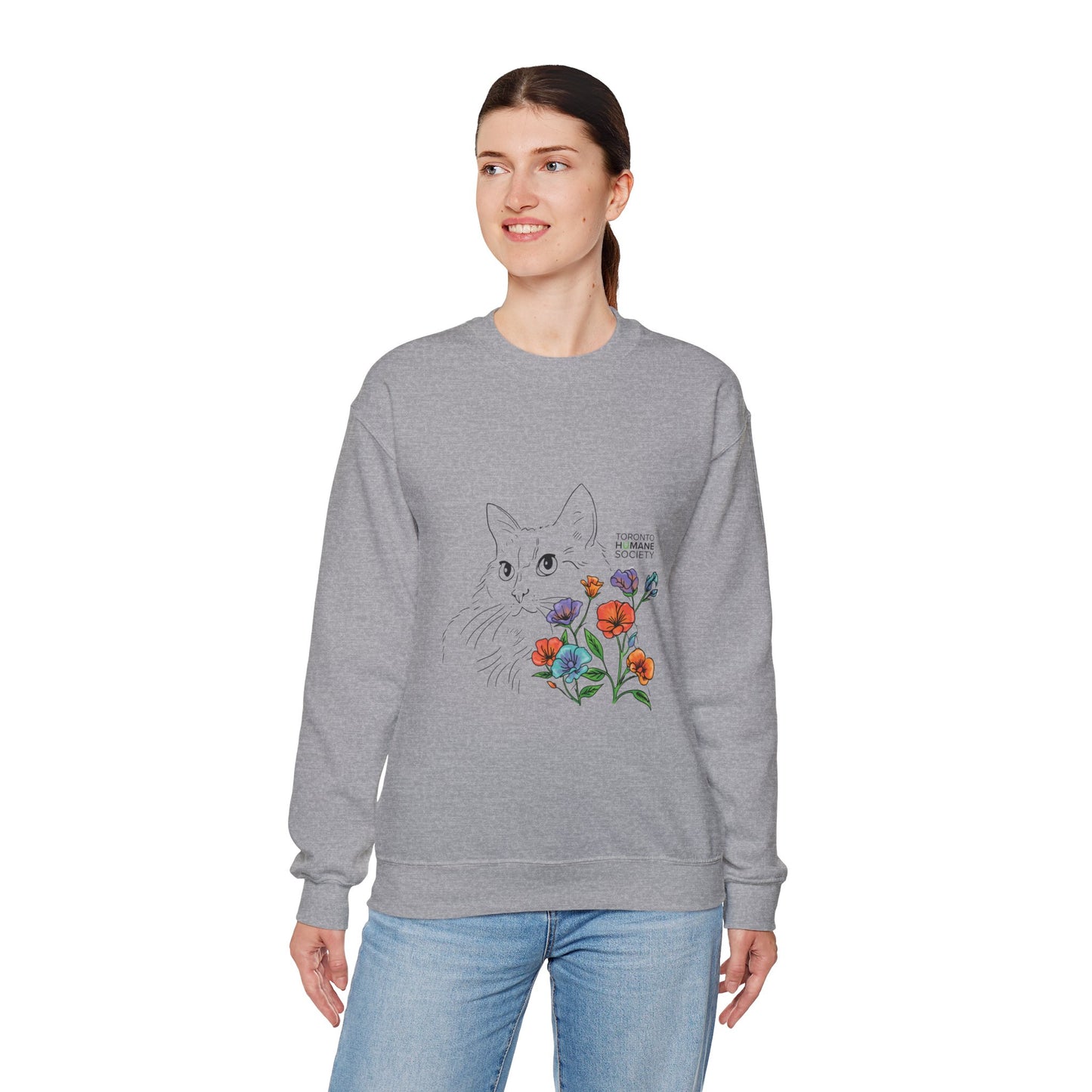 Sweatshirt - Floral Cat