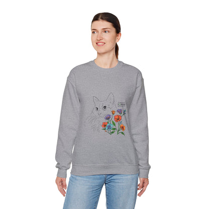 Sweatshirt - Floral Cat